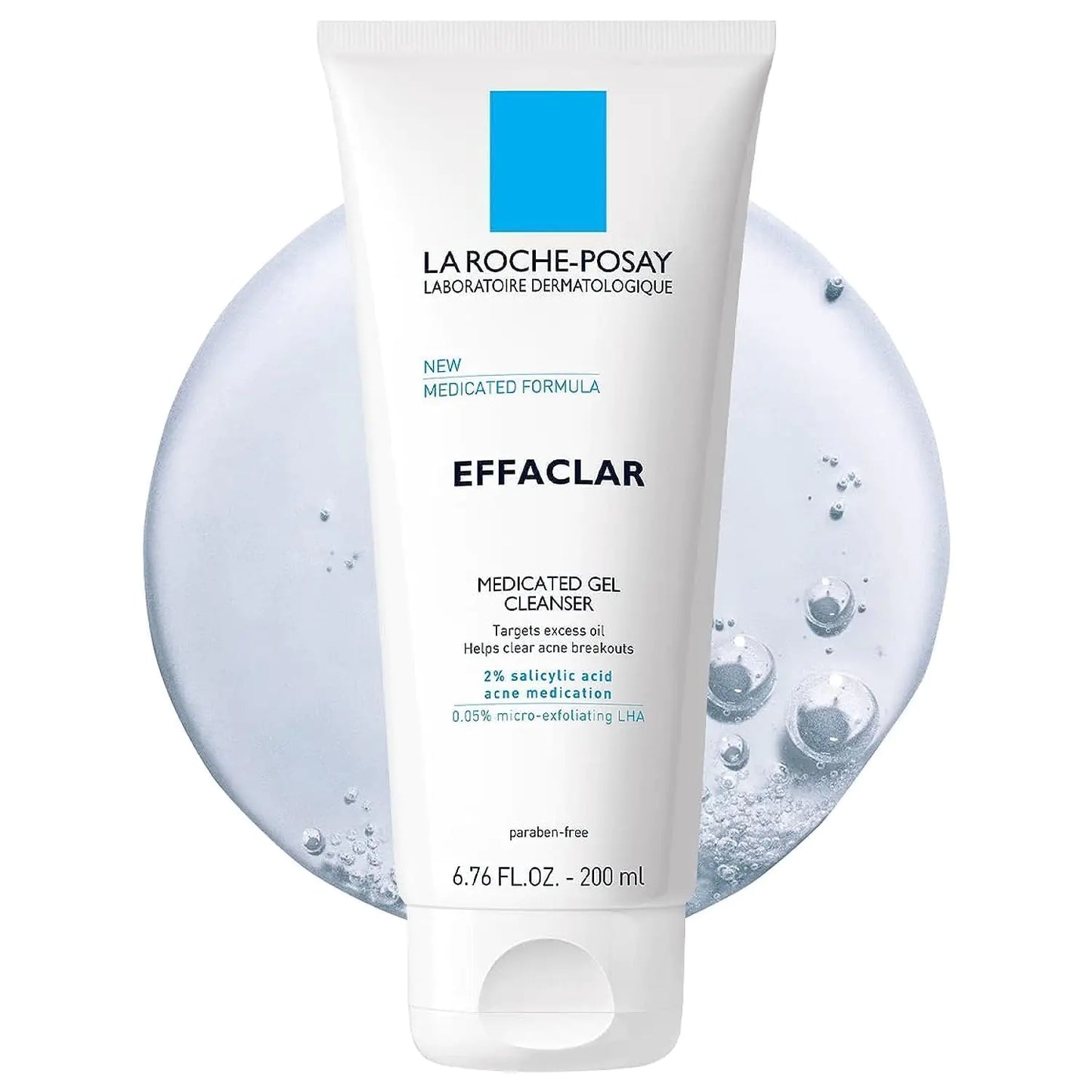 La Roche-Posay Effaclar Medicated Gel Cleanser | 2% Salicylic Acid Cleanser + LHA + Glycerin | Foaming Acne Face Wash | Helps Clear & Prevent Acne Breakouts | Oil Free Acne Wash | Targets Excess Oil